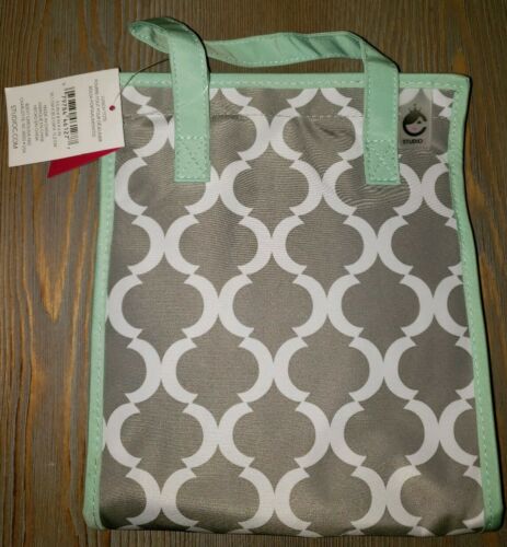 Studio C Polk Party Lunch Tote - Mint, Grey & White