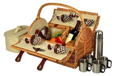 20 in. Picnic Basket for Four with Coffee Set [ID 3096559]