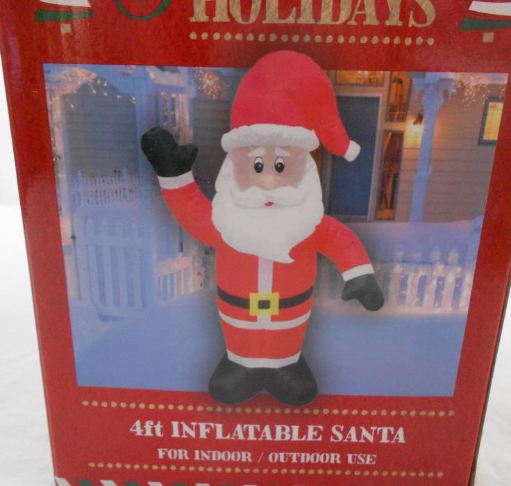 4 Ft Inflatable Santa Claus Indoor Outdoor Home for the Holidays