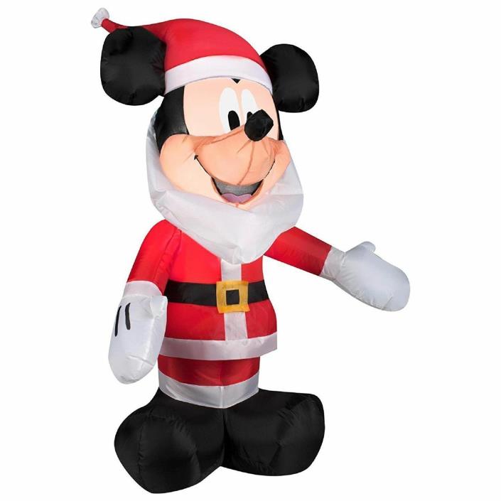 Disney Christmas Santa Mickey Mouse 3.5' Lighted Airblown Inflatable - Gemmy