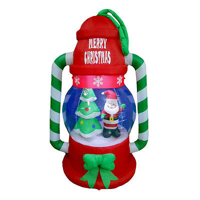 INFLATABLE LED CHRISTMAS LANTERN SANTA CLAUS TREE HOLIDAY YARD TWINKLE LIGHTS