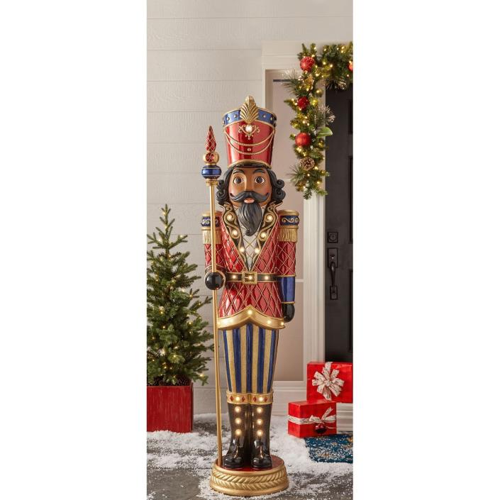 Christmas Figurines Nubian Nut Cracker 6' Tall 23 LED Lights Holiday Display New