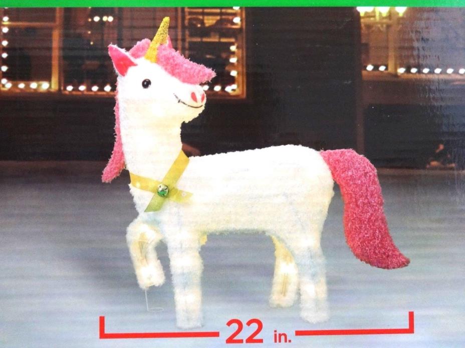 Lighted Tinsel Unicorn Yard Decor 22