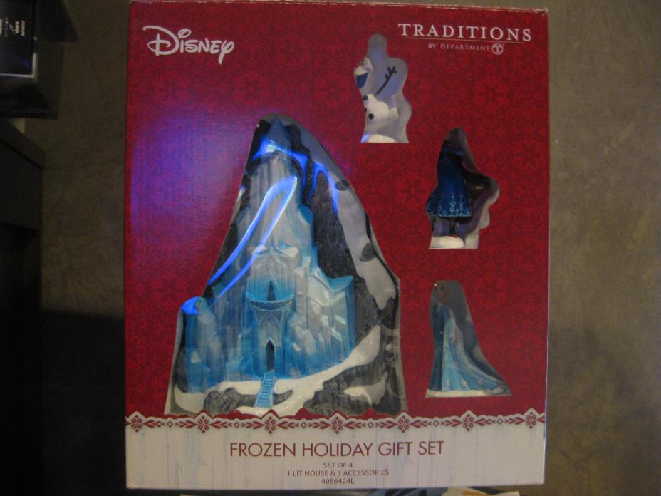 NEW DEPT 56 Frozen Holiday Gift Set Disney Pre-Lit Frozen Figurine Department 56