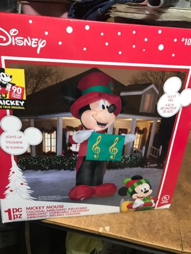 New Gemmy Disney 14.5-ft Lighted Caroling Mickey Mouse Christmas Inflatable