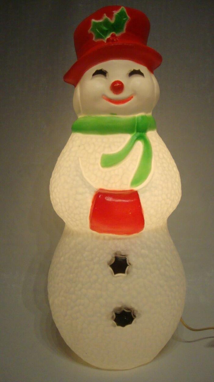 Vintage Lighted Snowman Snow Woman Blow Mold Union 22