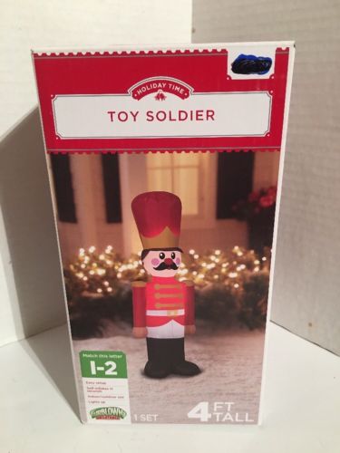 Holiday Time Airblown Inflatable Toy Soldier Christmas 4' Tall  Yard Decor NWT