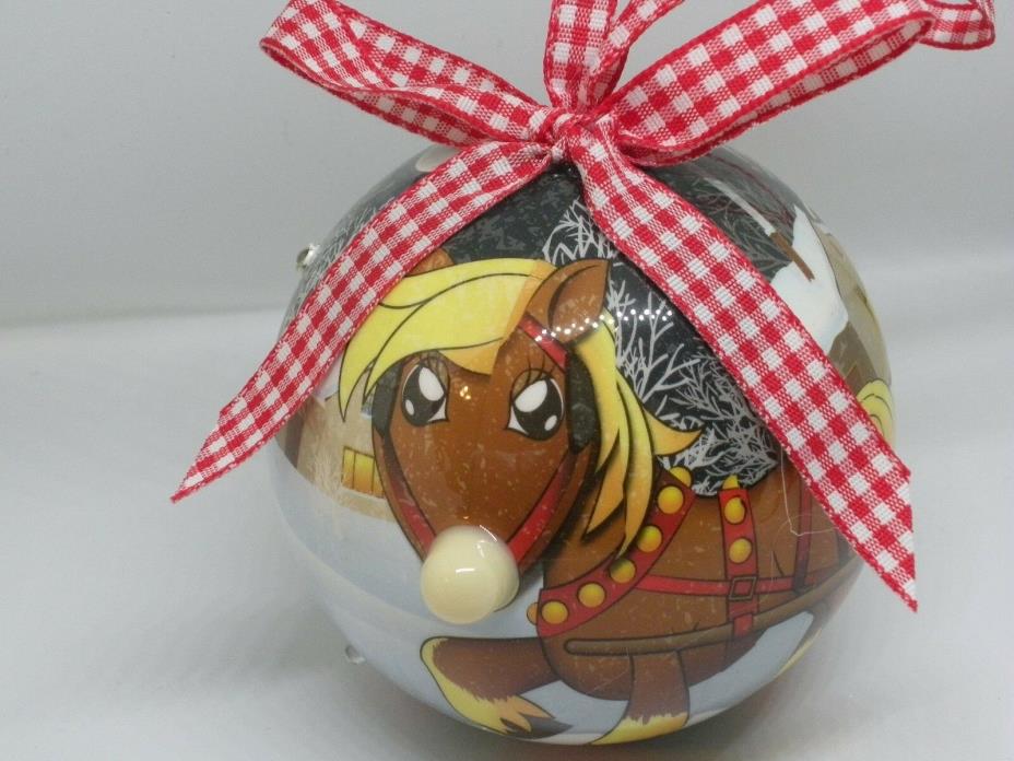 Country Character Blinking Ornament Horse & Sleigh