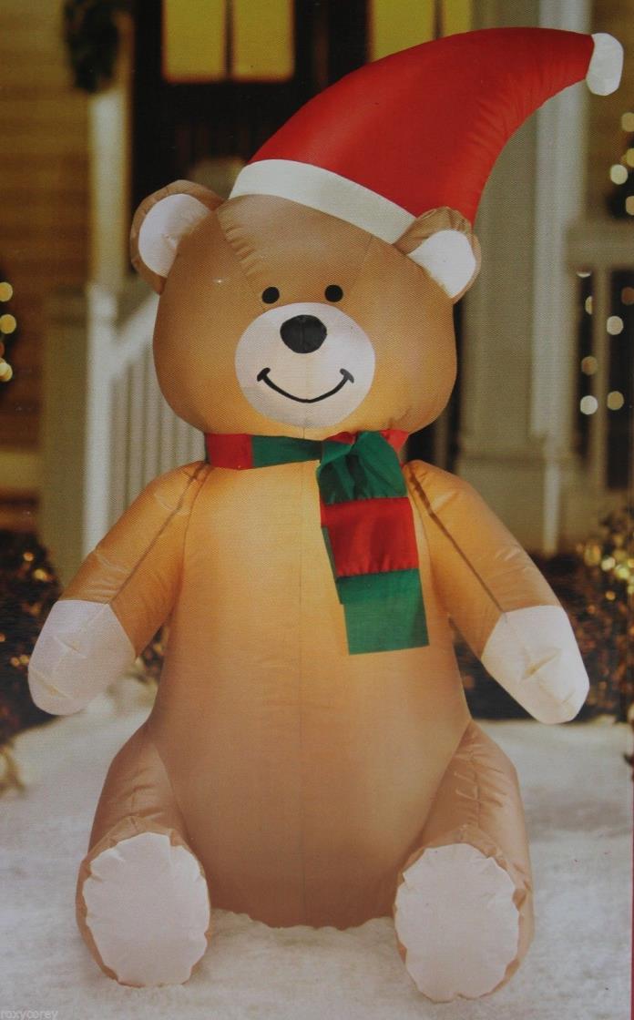 Christmas Home Accent Holiday 42 inch Lighted Teddy Bear Airblown Inflatable NIB