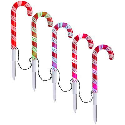 AppLights 18.11 in. LightShow Light Show Candy Cane Pathway Stake (1 set of 5)