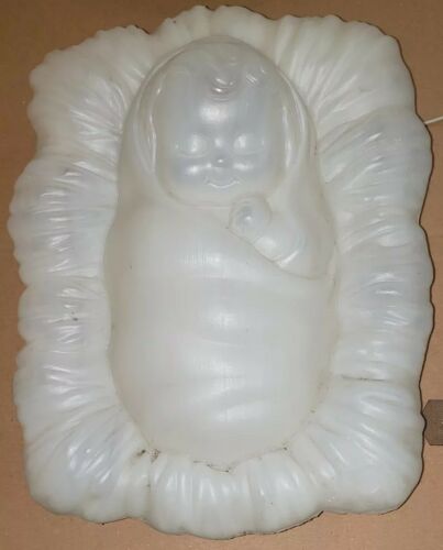 General Foam Baby Jesus Blow Mold White Nativity Christmas LIGHTS UP