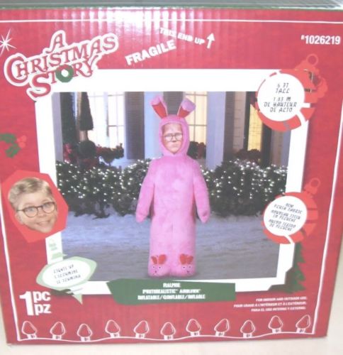 6 FT Lighted Ralphie A Christmas Story Bunny Suit Inflatable Decoration Blow Up
