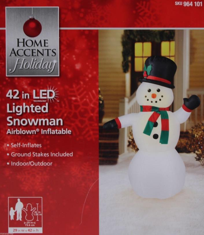 Home Accents Air Blown Inflatable Snowman 42