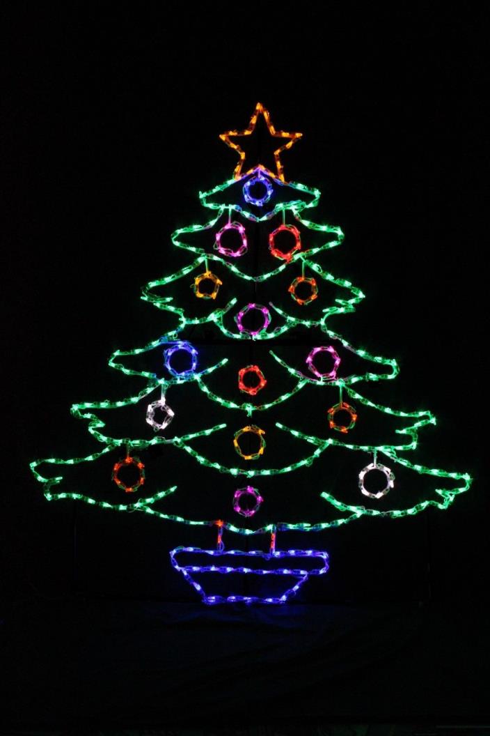 Decorated Christmas Tree LED metal wire frame outdoor yard lawn display