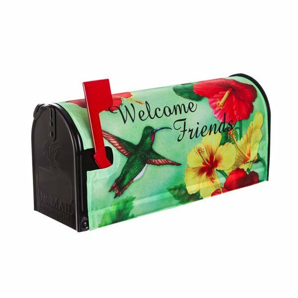 Evergreen Welcome FriendsHummingbird & Flowers Mailbox Cover