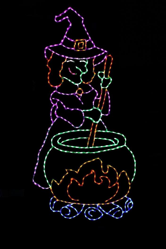 8' Tall Witch's Brew Halloween LED light metal wire frame outdoor yard display