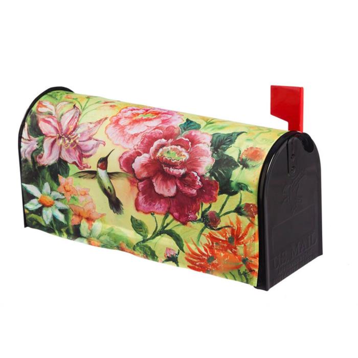 Evergreen Hummingbird & Flowers Mailbox Cover