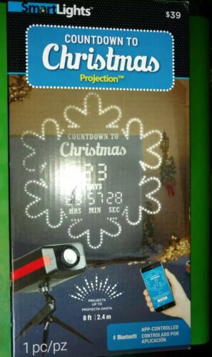 Gemmy Smartlights Bluetooth Countdown To Christmas Snowflake Projection Light