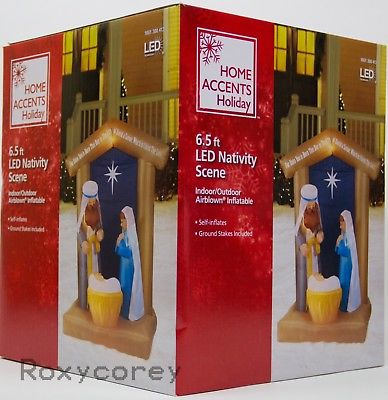 Christmas Home Accents Holiday 6.5 ft LED Nativity with Archway Inflatable
