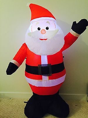 red white Santa LED Lighted Air blown Inflatable Self Inflate