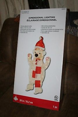 CELEBRATE IT DIMENSIONAL LIGHTING POLAR BEAR CHRISTMAS OUTDOOR YARD DECORATION