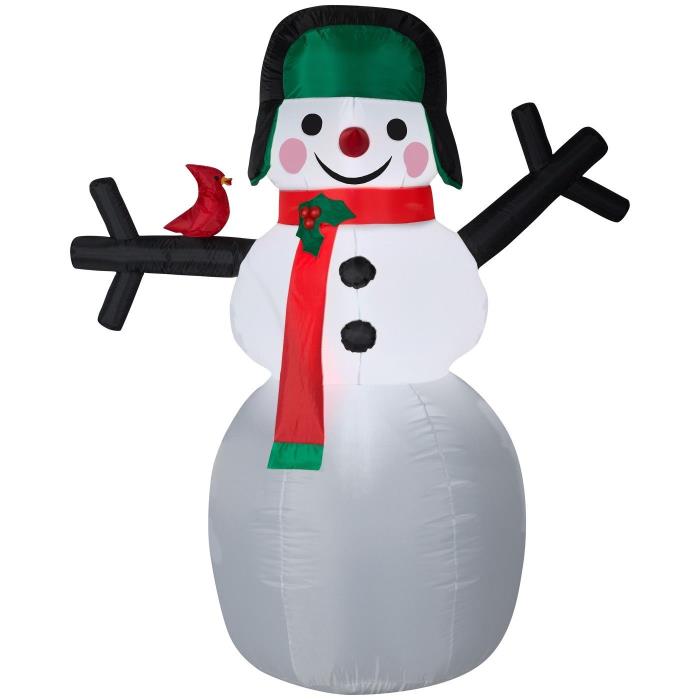 Wondershop LED Lit Inflatable Snowman with Bird * 6 feet tall * Christmas NEW