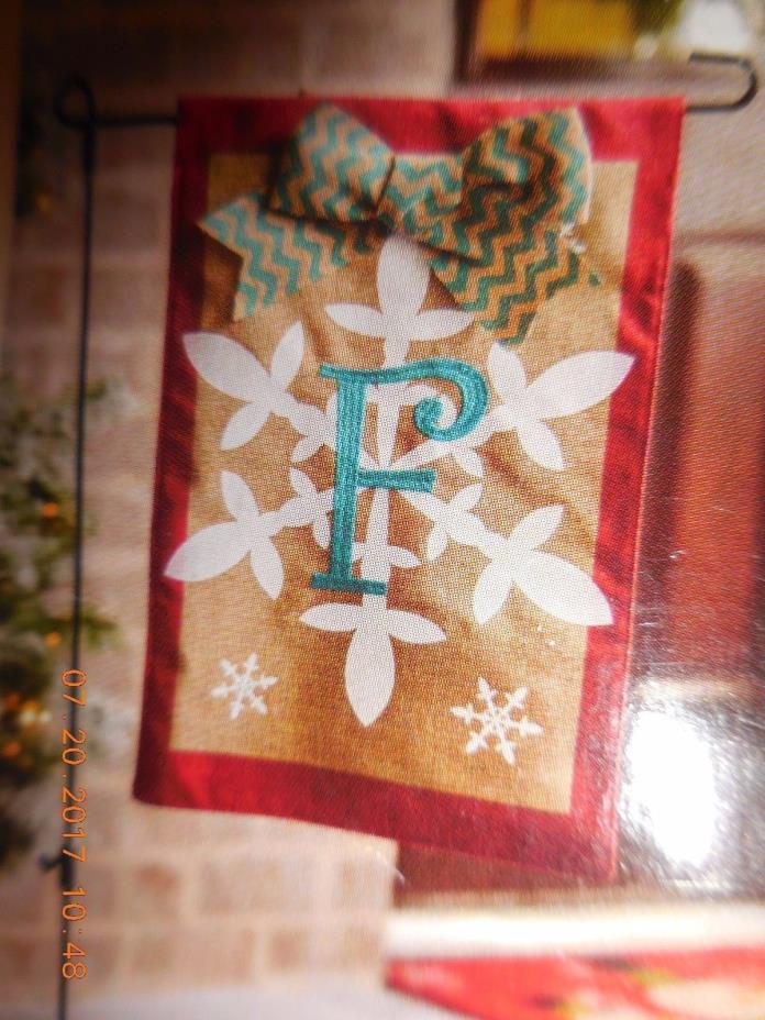 Kirkland's Christmas Flag Snow Flake Monogrammed 
