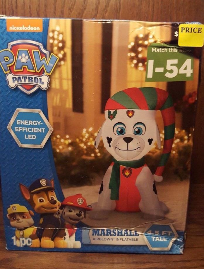 Gemmy Paw Patrol Airblown Inflatables 4.5 ft. Marshall Wearing A Santa Hat