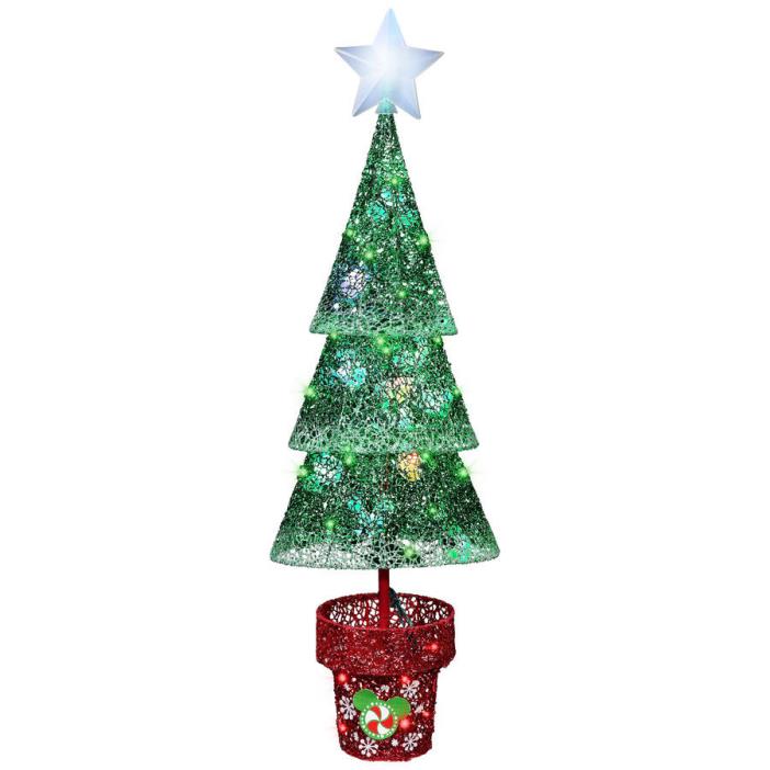 Disney Mickey Pre-Lit Tree Sculpture with Multi-Function Multicolor LED Lights