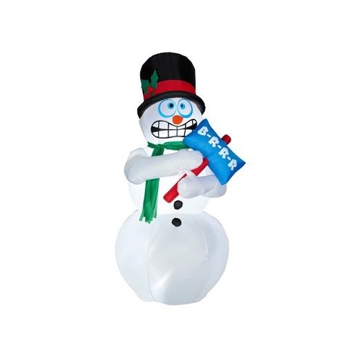 Gemmy 6' Tall, Animated Air Blown Shivering Snowman, Lighted Inflatable
