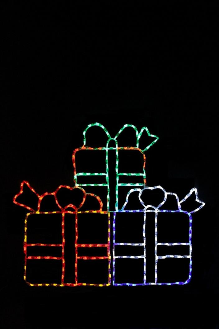 Stack Of Gifts LED metal wire frame outdoor Christmas yard display decoration