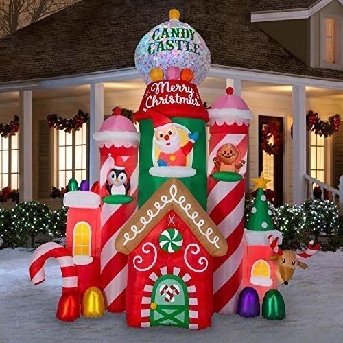 Gemmy 10 Ft Kaleidoscope Inflatable Airblown Christmas Candy Castle New