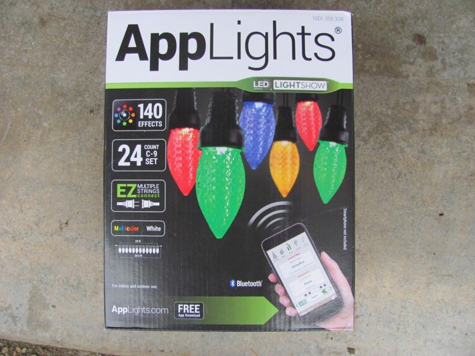 LightShow AppLights 24-Light LED C9 Shape String Light Set Christmas Decorations