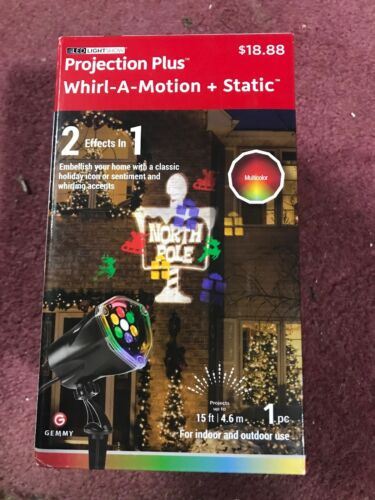 Gemmy Lightshow Projection Plus-Whirl-a-Motion+Static-2 effects in 1 Multicolor