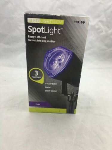 Gemmy LED Lightshow Purple Spotlight Steady Burn Flash Short Circuit NIB