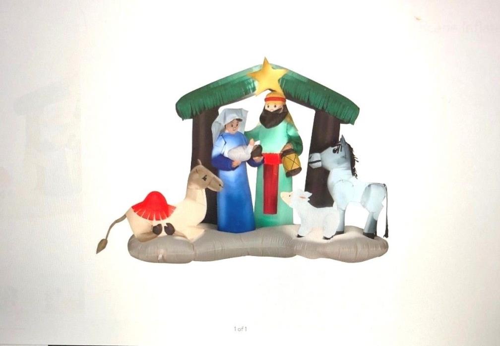 Gemmy Airblown Nativity Scene Inflatable LED lights self-inflating Christmas new