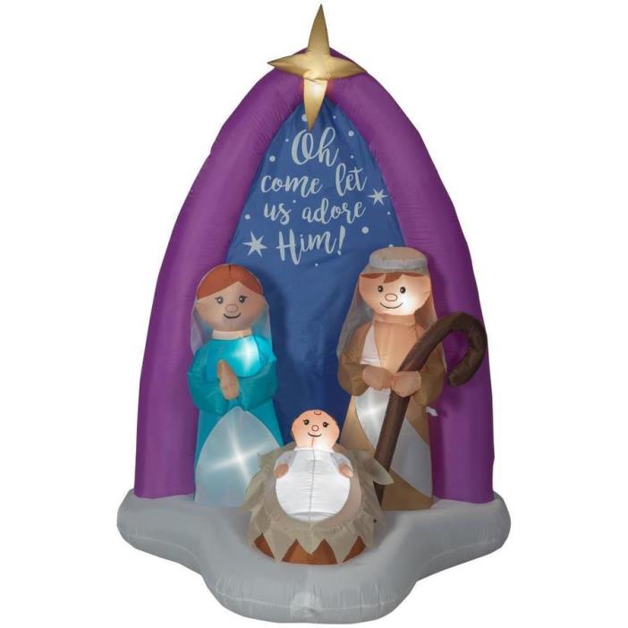 6' Lighted Nativity Scene Christmas Airblown Inflatable Jesus Mary Joseph New