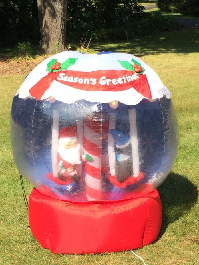 GEMMY INFLATABLE 4FT ANIMATED ROTATING GLOBE CHRISTMAS SEASONS GREETINGS