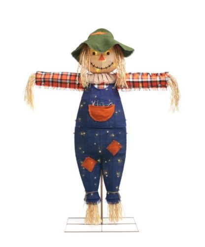 Home Accents Holiday Halloween Prop Scarecrow 72 in. Burlap 80 LED Light Decor