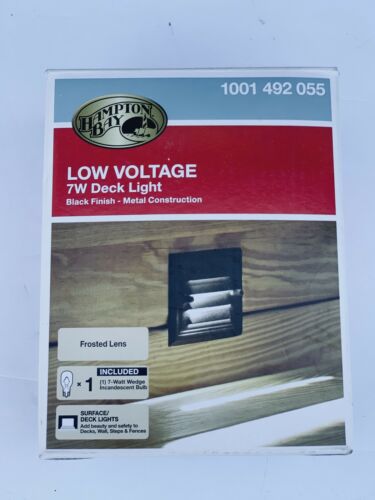 Hampton Bay Low Voltage Deck Light 7W Metal Black Finish 1001492055