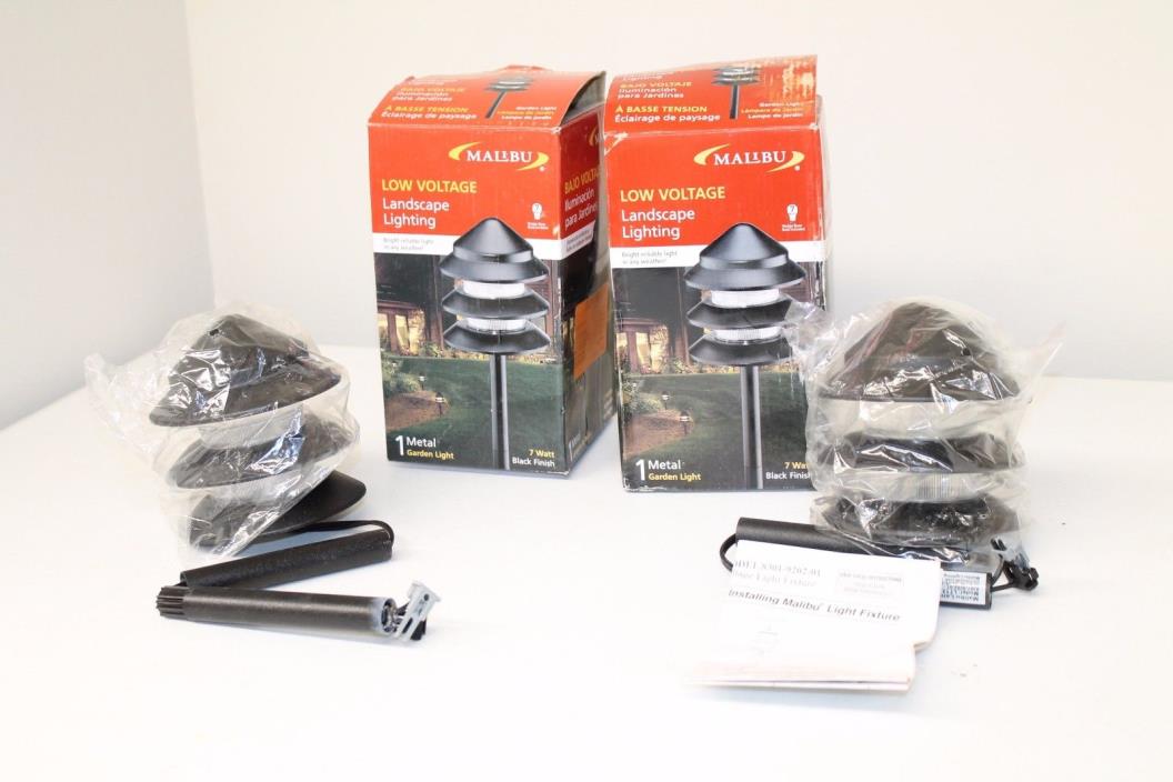 Bundle of 2 items Malibu Low Voltage Metal Tier Light Black Outdoor Light wired