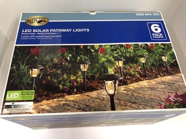 Hampton Bay Solar Bronze Integrated LED Landscape Lights 6 Pack 842674009367