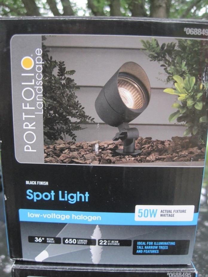 PORTFOLIO LANDSCAPE SPOT LIGHT #0688495; BLACK; 50W LOW VOLTAGE HALOGEN; NEW