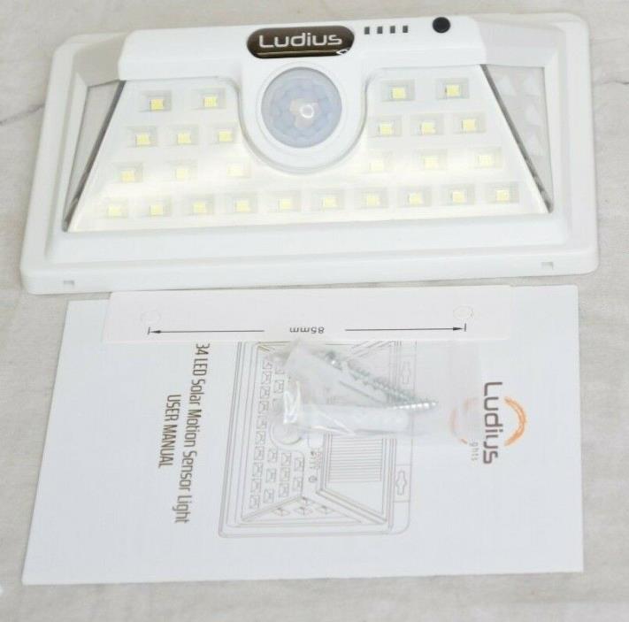 Ludius Solar Light Outdoor Bright Outside 34 LED Wide Angle Motion Sensor
