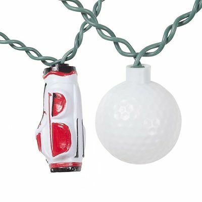 Novelty Golf Lights 10 Lights 8 Feet w/Green Wire NEW