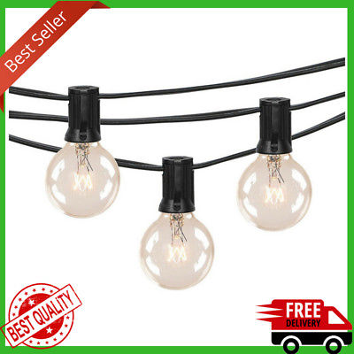 50ft Outdoor Commercial Globe String Lights 50 Clear Bulbs Patio Deck Decor New