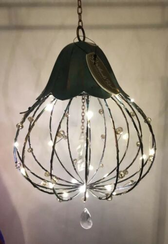 Crystal Hanging Light Led Large By Grasslands Road W/ Chain & Hook BO-NWT