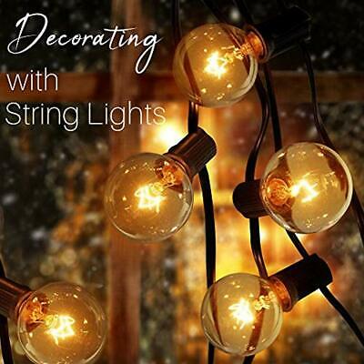 50ft Party Decor Globe String Lights, G40 Bulbs Connectable, Waterproof, For + 2