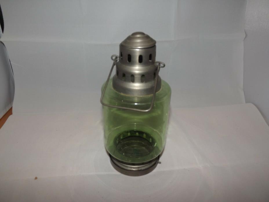 THE Green Lantern GLASS Candle Votive Holder VINTAGE PRE OWNED GOOD CONDITION 9
