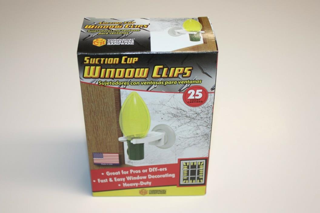 Adams USA Suction Cup Window Clips for C5 C7 C9 C12 and G40 bulbs 25 pack